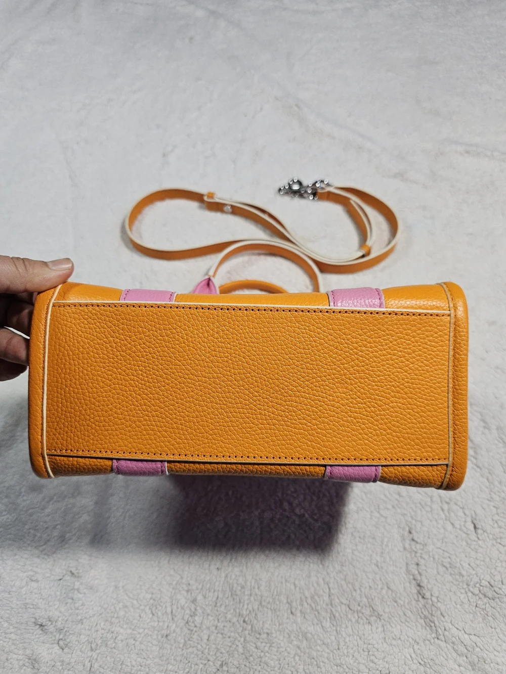Marc Jacobs Pink & Orange The Tote Bag – Leather Shoulder Tote